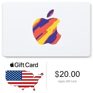 USA版 apple Gift Card $20 card iTunes アップル ギフトカード 20ドル分 北米 コード渡し