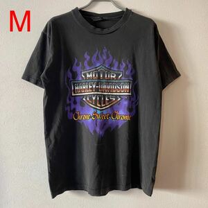 カニエウエスト着用 90s Harley Davidson Chrome Sweet Chrome Tee M Black ハーレー ダビッドソン Tシャツ Band Rap バンドT ラップT