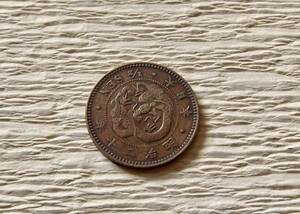 　半銭銅貨　　明治20年　　送料無料　　（10052）日本　古銭　貨幣　菊の紋章　骨董品　ポイント　近代　コイン　お金