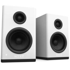 NZXT Relay Speakers White デスクトップサイズ アンプ内蔵 PCスピーカー A(中古品)