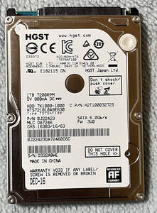 ★★ HGST製 2.5インチ ノート用HDD 1TB SATA 6Gbs ハードディスク HTS721010A9E630 7200RPM (中古)★★