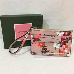 kate spade new york ケイトスペード ニューヨーク カード＆パス＆コインケース 箱付き ピンクベージュ系 フラワー柄