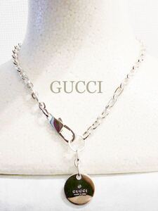 新品 GUCCI グッチ シルバー925 ラウンド ネックレス レディース L