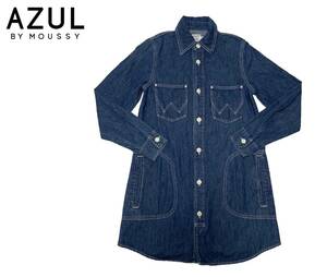 【1000円～】★AZUL by moussy 別注 Wrangler アズール×ラングラー 長袖 デニムシャツ 150