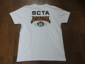 【フェローズ】WHT/XS　PISTON RUMBLERS 　SCTA　半袖プリントTシャツ 21S-PT9　PHERROW’S