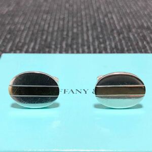 【ティファニー】本物 TIFFANY&Co. カフス スターリングシルバー×ゴールド750 幅2.2cm カフリンクス カフスボタン 18KT メンズ 送料370円