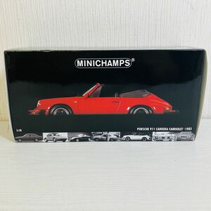 是24【80】1円～ ミニチャンプス 1/18 ポルシェ 911 カレラ カブリオレ 1983 レッド ミニカー ジャンク