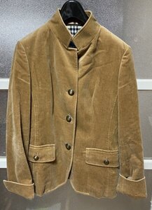 【BURBERRY LONDON】レディース ベロア ジャケット 38サイズ キャメル バーバリー ロンドン ノバチェック FC025-815-42 三陽商会 貴253 三