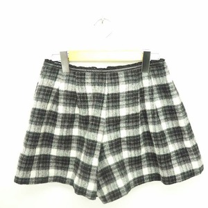 ミッシュマッシュ MISCH MASCH パンツ キュロット ショート チェック ウール バックジップ M 黒 灰 ブラック グレー /TT11