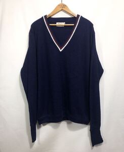 ■ 70s 80s USA製 ビンテージ The FOX フォックス JCPenny チルデンセーター TALL ネイビー Vネック アメカジ ストア系 カートコバーン ■