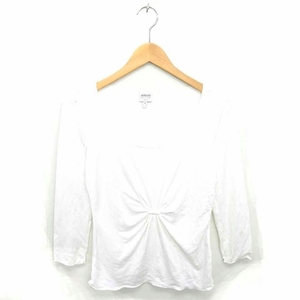 アルマーニ コレツィオーニ ARMANI COLLEZIONI 国内正規品 カットソー Tシャツ Uネック 七分袖 42 ホワイト 白 /TT12 レディース