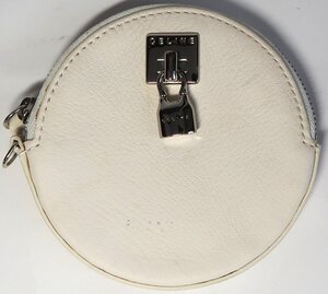 CELINE, 小銭入れ, ホワイト, レザー,中古