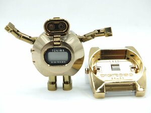 【z28059】BANDAI バンダイ TOKIMA トキマ DIGIROBO デジロボ 腕時計 デジタル ビンテージ 変形ロボット ケース付き 格安スタート