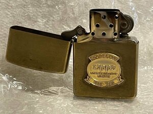 ZIPPO ライター 1992年製 SOLID BRASS ソリッドブラス 真鍮 ダブルイヤー ■ ジッポー 50周年記念デザイン 1932-1982 コメモラティブ 松240