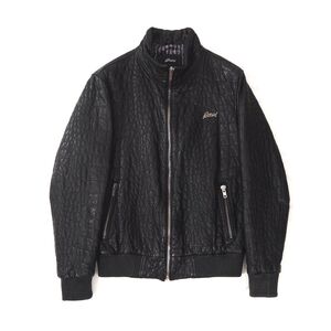 2112084【美品】ブリオーニ Brioni イタリア製 最上級 レザー ジャケット ブラック M 正規品 メンズ