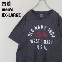 古着 オールドネイビー Tシャツ WEST COAST メンズ 濃灰 XXL