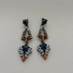 花　ピアス　ビジュー　ロングピアス