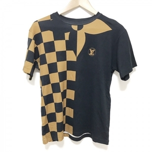 ルイヴィトン LOUIS VUITTON 半袖Tシャツ サイズM - 黒×ブラウン レディース チェック柄 トップス