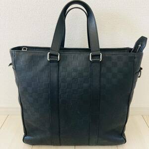 ★即決★ LOUIS VUITTON ルイヴィトン ダミエ アンフィニ タダオ 黒 BK ブラック トートバッグ A4収納 ビジネスバッグノワール