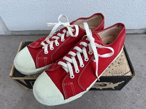 RARE DEADSTOCK Dead 90s VANS PLIMSOLE FLAME CANVAS 9.5 MADE IN U.S.A. with BOX バンズ プリムソール アメリカ製 デッドストック箱付