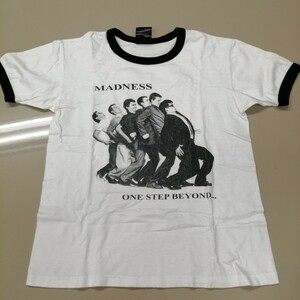 D10 バンドTシャツ　マッドネス　白　リンガーT　MADNESS one step beyond... 