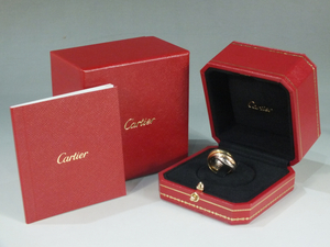 正規品保証 Cartier/カルティエ トリニティ リング 3連リング スリーカラー 750/K18 サイズ49 重量7.48g 付属品付き