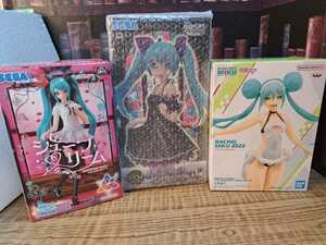 未開封★３体セット セガ フィギュア 初音ミク イノセント シュープリーム レーシングミク2022 バンプレスト