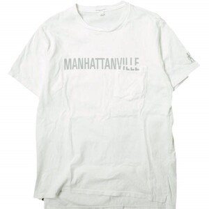 Engineered Garments エンジニアードガーメンツ Printed Cross Crew Neck T-shirt - MANHATTANVILLE クロスネックポケットTシャツ L WHITE