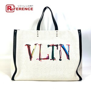 VALENTINO ヴァレンティノ VY2B0A34GWU ロゴ VLTN ラージ カバン ショルダーバッグ トートバッグ キャンバス/レザー ベージュ 【中古】