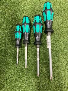 【未使用品】wera プラスドライバー 350SK 4本セット（0X60　8750, 1X80　8751, 2X100　8752, 3X150　8753）　ITLFB5A6XRMS