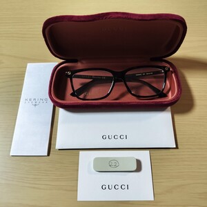 グッチ（GUCCI）22GGロゴハニービーメガネ、眼鏡、メガネフレーム、新品　未使用　箱付き（メガネケース）