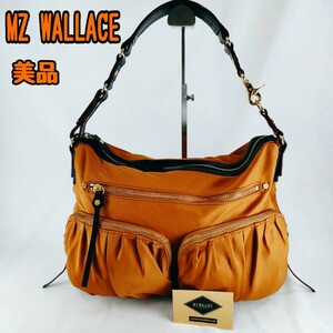 #201 【美品】MZ WALLACE エムジーウォーレス ハンドバック ナイロン ショルダーバッグ ブラウン 肩掛け ななめ掛け レザー 鞄 高級 ポーチ