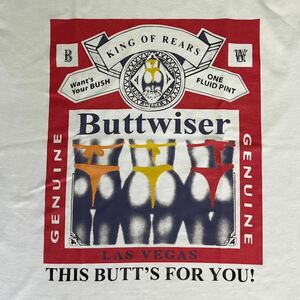 Buttwiser バドワイザー 山田レン着 ビール エロTシャツ Budweiser ビア 90s ヴィンテージ 四十八手 Marlboro STP ハーレーダビッドソン