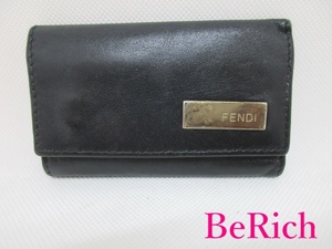 フェンディ FENDI 6連 キーケース 10163 ブラック 黒 レザー ロゴ アクセサリー 小物 【中古】 bc1800