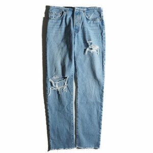 M6886f46　▼Levis PReMIUM リーバイス▼　新品 MINI WAIST ライトインディゴ DESTRUCTED デニムパンツ 26 / ブルー ダメージ加工 シーズン