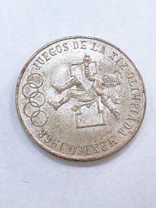 【銀貨】MEXICO メキシコ 1968年 オリンピック記念 25ペソ 22.45ｇ 比重9.89保障 銀貨 現状品 正規保障【AJ055】