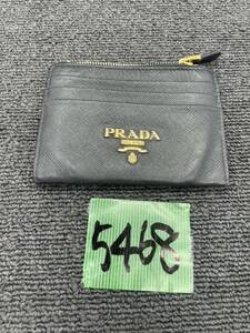 PRADA カードケース ロゴ コンパクト 名刺入れ 小銭入れ プラダ ブラック 黒 ブランド ファッション小物 服飾品 当時物 現状品 u5468