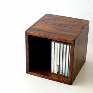 CDラック おしゃれ 木製 無垢 CD収納 アジアン シーシャムウッドCDボックス 送料無料(一部地域除く) kan1953