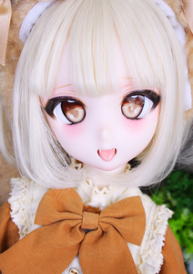 【ちるる】DDH-10 開口カスタムヘッド セミホワイト肌＋舌パーツ2種＋ディーラー様製アイ付　MDD　ドルフィードリーム