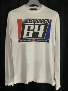 DSQUARED2 長袖Tシャツ size S ディースクエアード D2 プリント　ロンT ダメージ加工