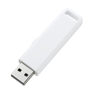 （まとめ買い）サンワサプライ USBメモリ 4GB USB2.0 スライド式コネクタ ホワイト UFD-SL4GWN 〔×3〕