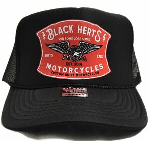 BLACK HERTS トラッカーキャップ　新品　ブラック　OTTO アメカジ　メッシュキャップ