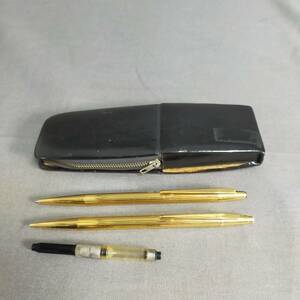 569/25　268241　MONTBLANC　モンブラン　ボールペン　シャープペン　NOBLESSE　ゴールド　ケース付　筆記用具　現状品