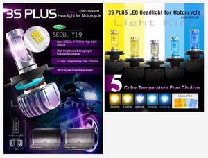 LED ヘッドライト バイク専用 最新式 ファンレス H4 3600LM 5色変更可能 KLE400/Z400/Z400FX/Z400GP/Z400LTD/ZRX400/ZRX-II/ZX4