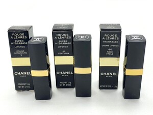 C319-C4-2941 CHANEL シャネル 口紅 リップスティック ルージュ 3点セット 44 ROSE FRELE 72 41 箱付き