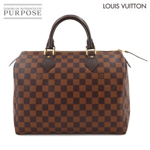 新品同様 ルイ ヴィトン LOUIS VUITTON ダミエ スピーディ 30 ハンド バッグ エベヌ ブラウン N41531 ゴールド 金具 Speedy 30 90244573