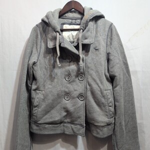 Abercrombie & Fitchアバクロンビー&フィッチ パーカー レディース M ダブル ジャケット スウェット 長袖 グレー フーディー