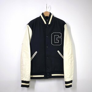 【美品】GOODENOUGH グッドイナフ VARSITY JK 1st スタジャン 復刻 3 ブラック 黒 袖レザー ヴァーシティジャケット HB3969