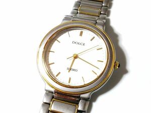 【Ii2☆】SEIKO/セイコー◇DOLCE/ドルチェ/8N41-6040/SACG077◇1992年製♂年差クオーツ/コンビ/SSGP/美品