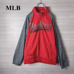 MLB NYヤンキース　ナイロンジャケット　薄手　メンズ　古着　L